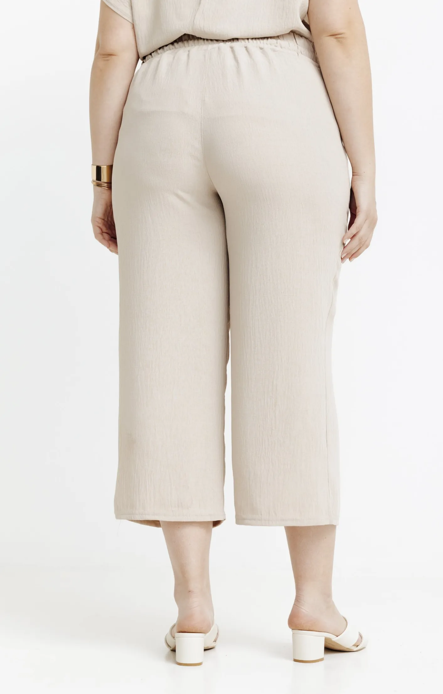 Toscane Boutique Pantacourt fluide ceinture macramé| Pantalons