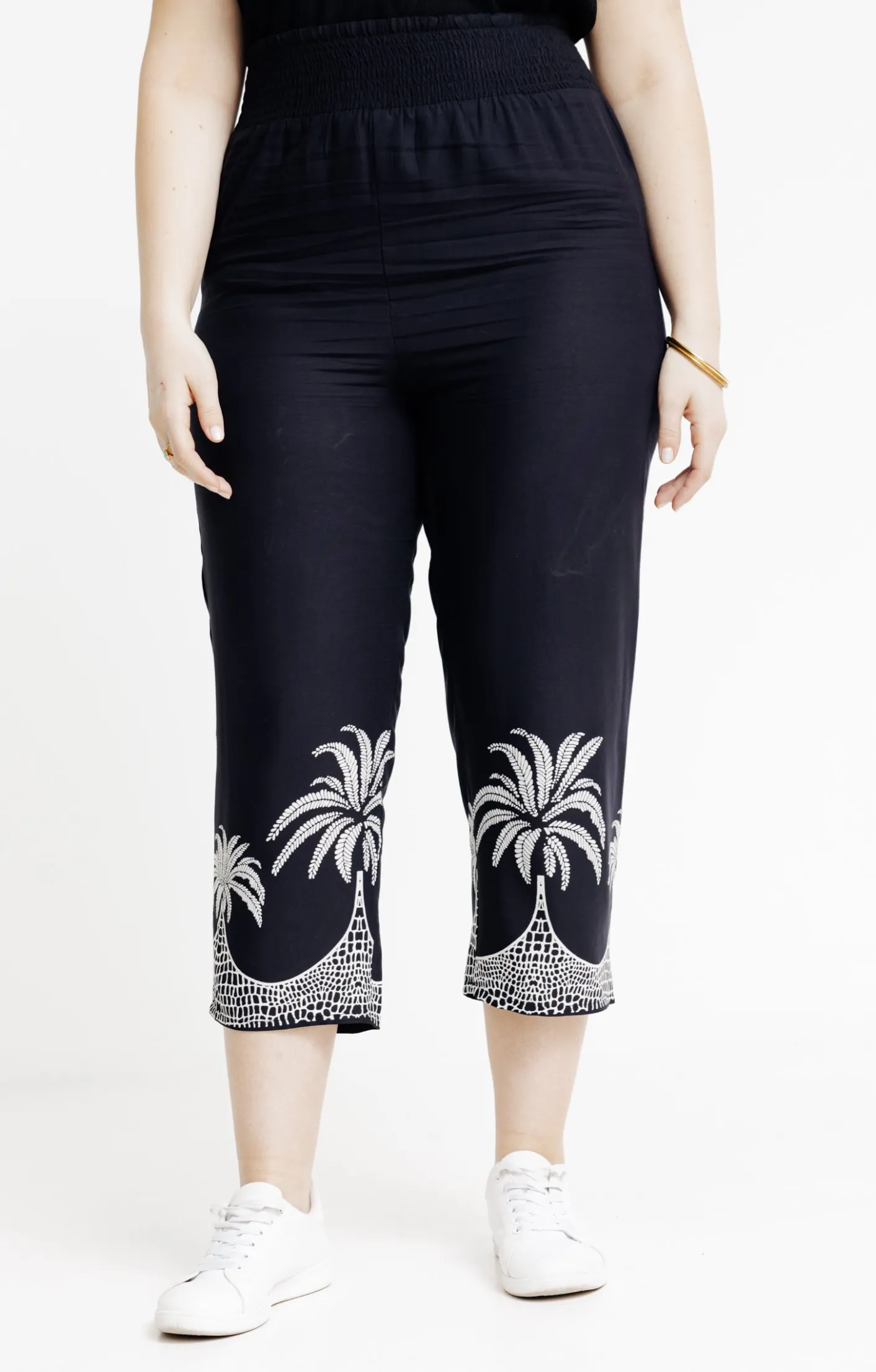 Toscane Boutique Pantacourt imprimé bas de jambe| Pantalons