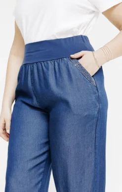Toscane Boutique Pantacourt large détail poche| Pantalons