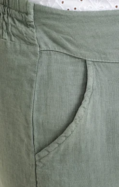 Toscane Boutique Pantacourt lin viscose brodé| Pantalons