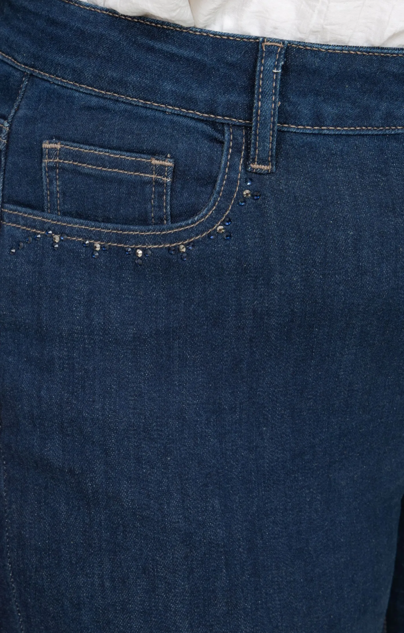Toscane Boutique Pantalon 5 poches droit en denim| Pantalons