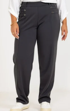 Toscane Boutique Pantalon droit avec boutons| Pantalons