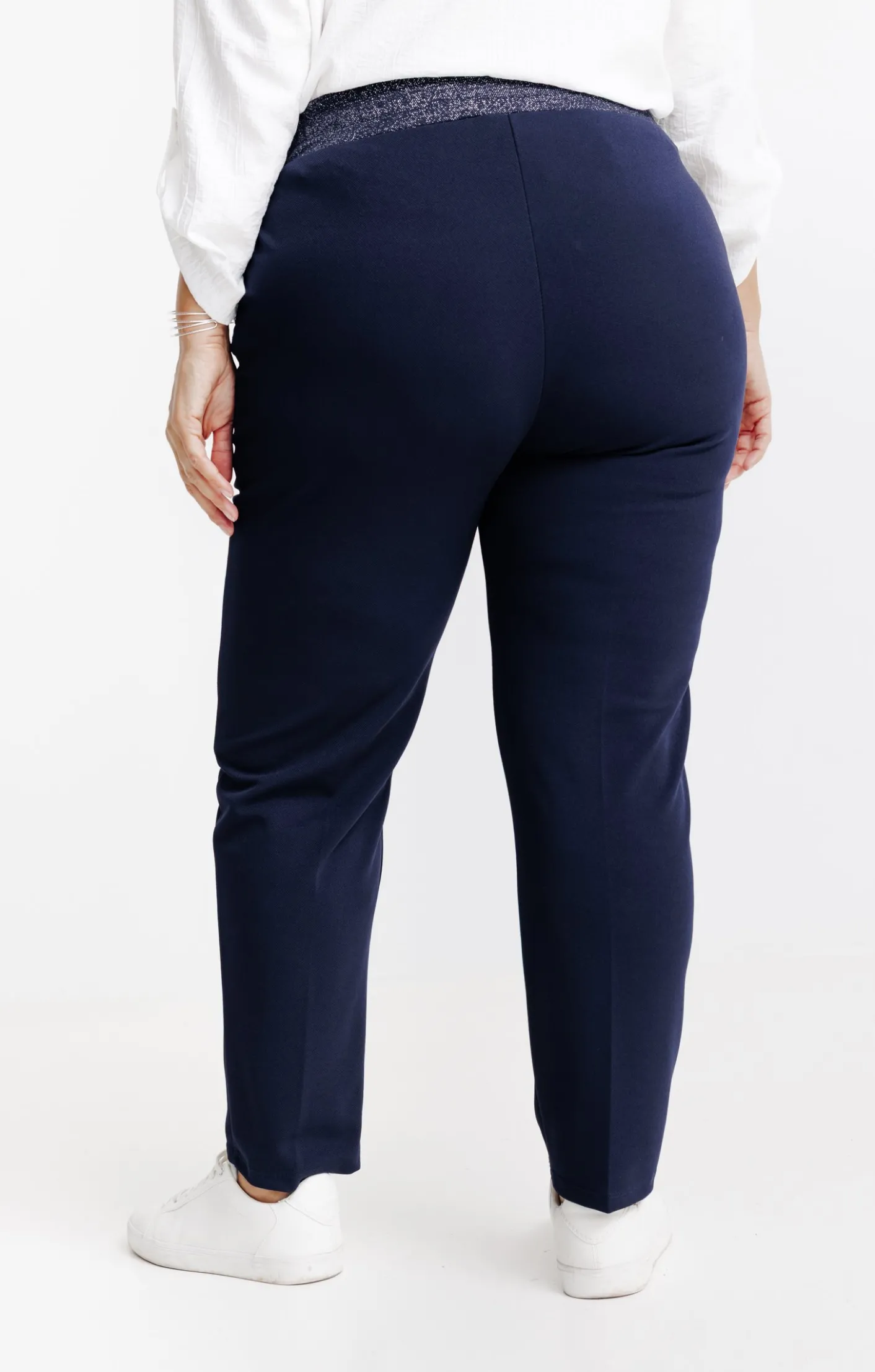 Toscane Boutique Pantalon droit forme jogging brillant| Pantalons