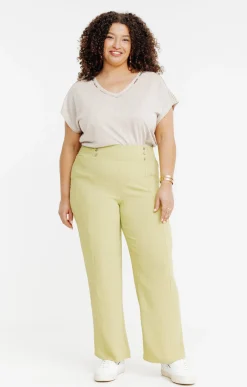 Toscane Boutique Pantalon large détail boutons coco| Pantalons