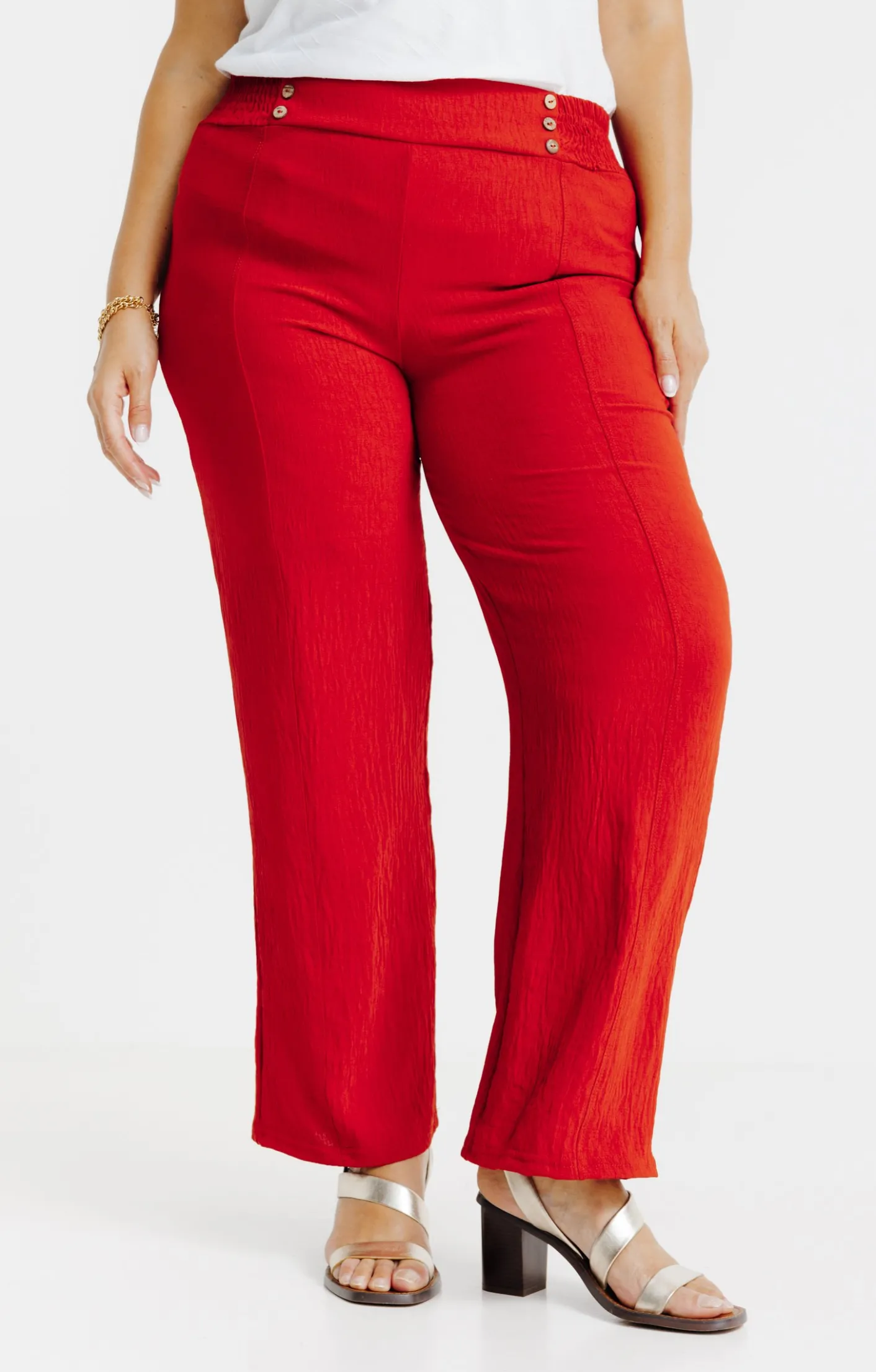 Toscane Boutique Pantalon large détail boutons coco| Pantalons