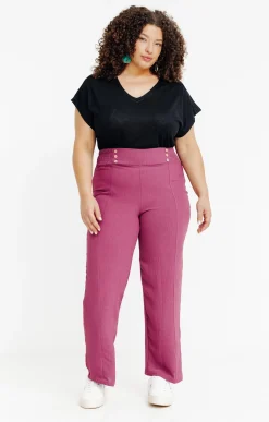 Toscane Boutique Pantalon large détail boutons coco| Pantalons