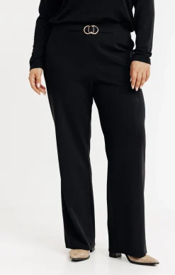 Toscane Boutique Pantalon large uni à boucle| Pantalons