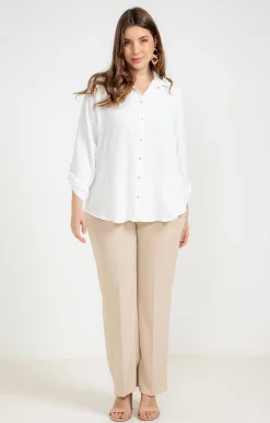 Toscane Boutique Pantalon twill avec ceinture| Pantalons