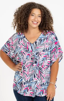 Toscane Boutique Ponchon encolure V avec collier| Tee-shirts