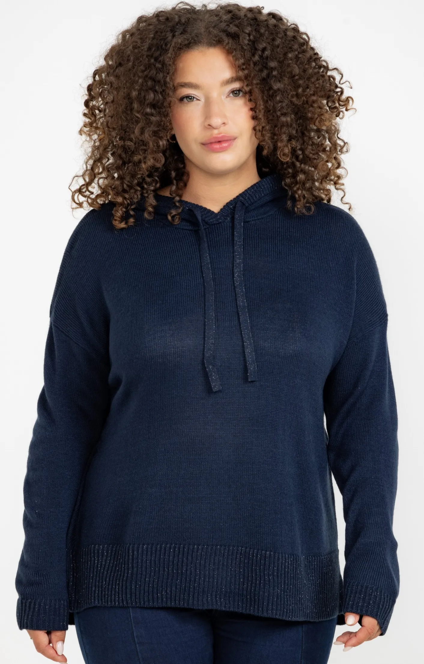 Toscane Boutique Pull à capuche avec détails lurex| Pulls & Cardigans