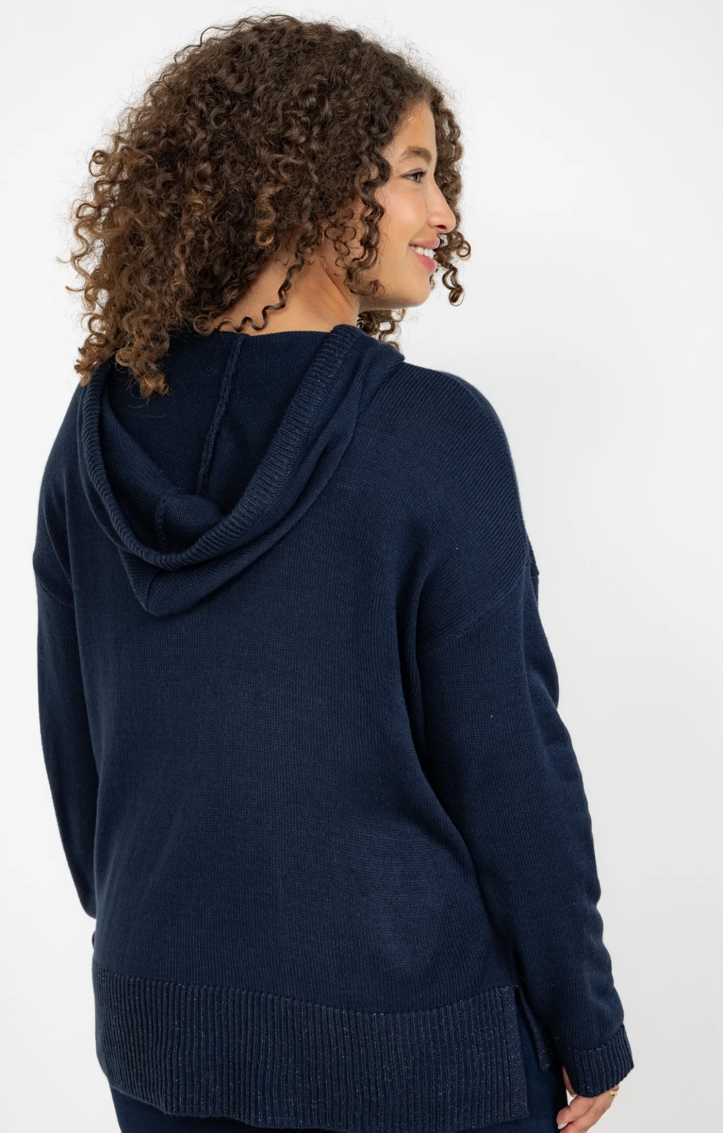 Toscane Boutique Pull à capuche avec détails lurex| Pulls & Cardigans