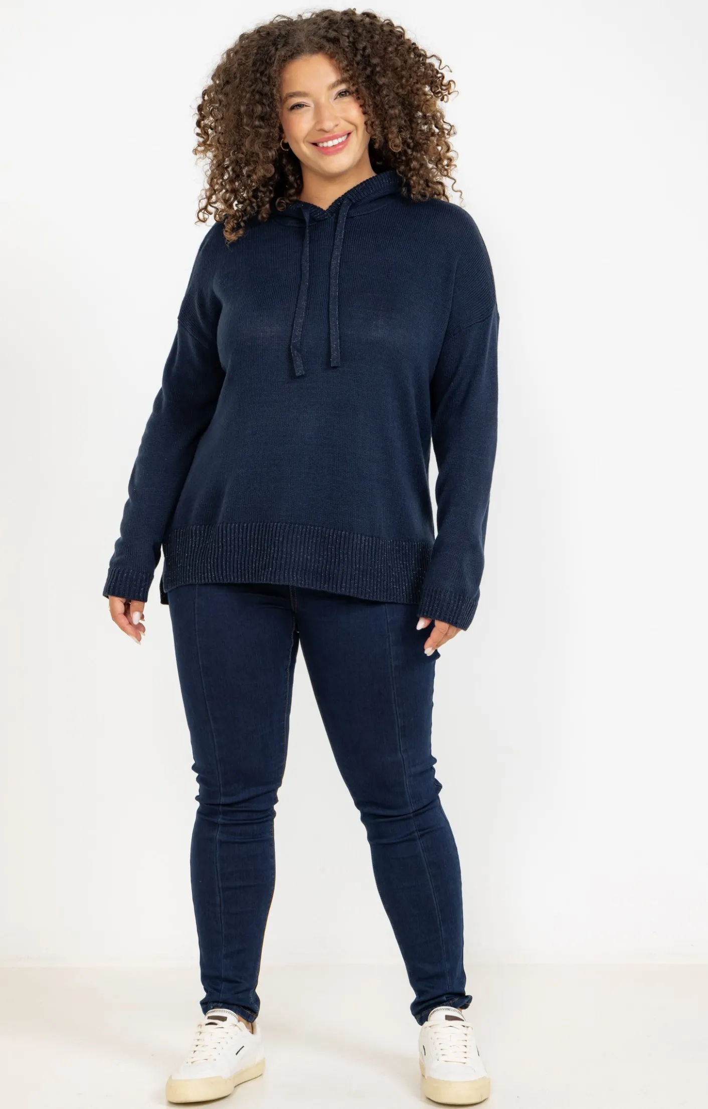 Toscane Boutique Pull à capuche avec détails lurex| Pulls & Cardigans