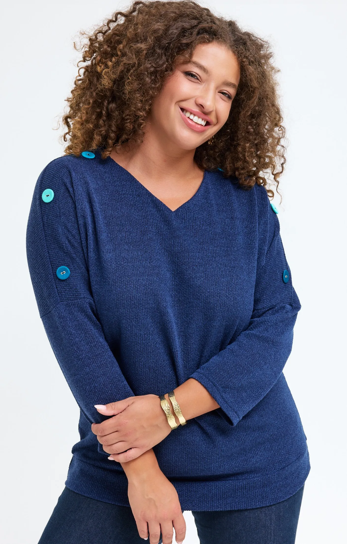 Toscane Boutique Pull avec boutons fantaisies| Pulls & Cardigans