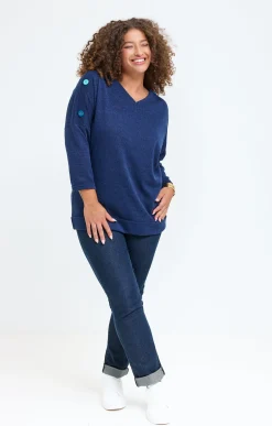 Toscane Boutique Pull avec boutons fantaisies| Pulls & Cardigans