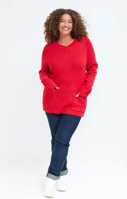 Toscane Boutique Pull col V avec poches| Pulls & Cardigans