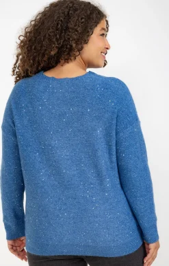 Toscane Boutique Pull col V avec strass| Pulls & Cardigans