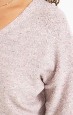 Toscane Boutique Pull col V avec strass| Pulls & Cardigans