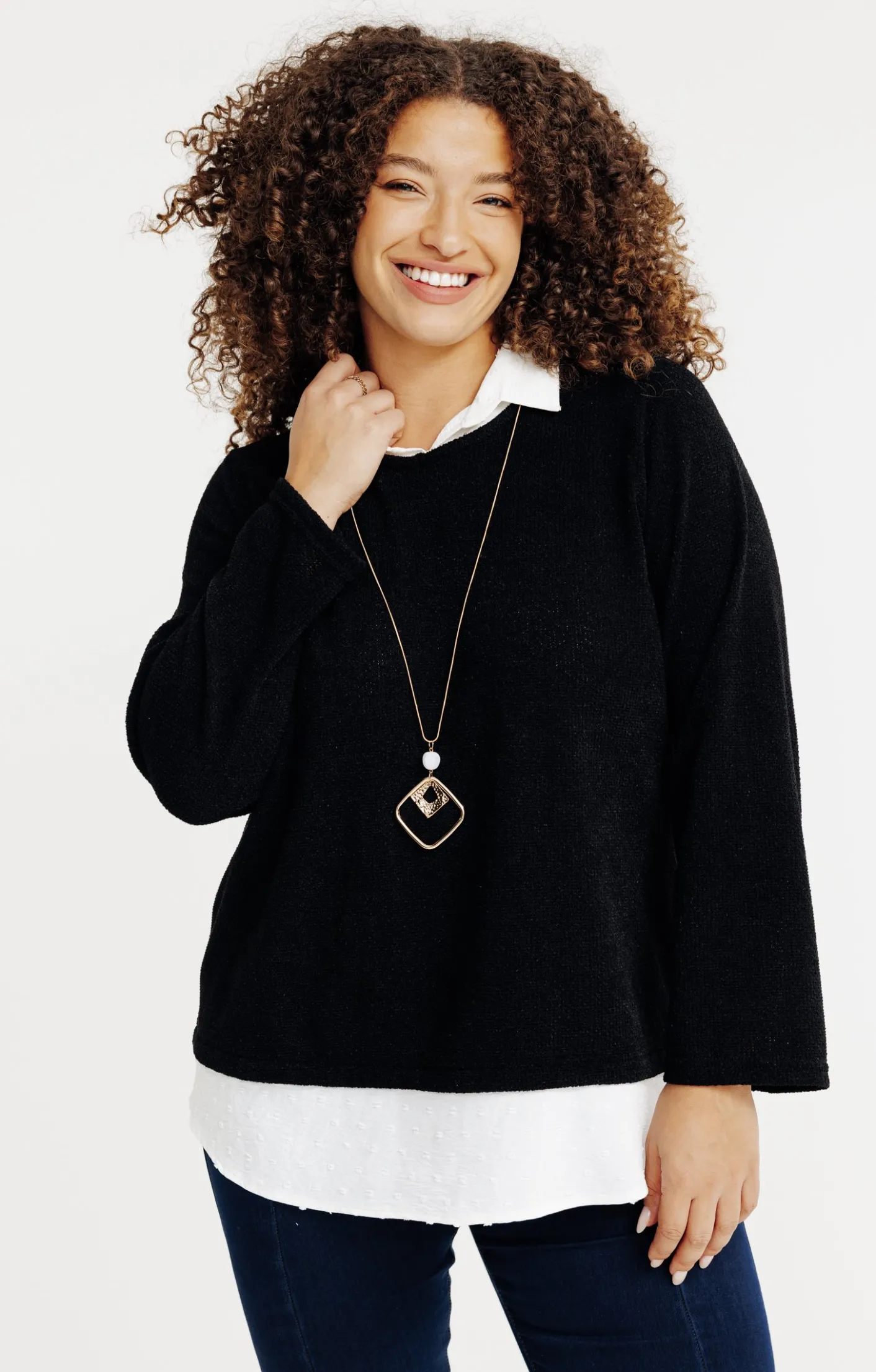 Toscane Boutique Pull 2-en-1 avec collier| Pulls & Cardigans