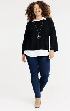 Toscane Boutique Pull 2-en-1 avec collier| Pulls & Cardigans