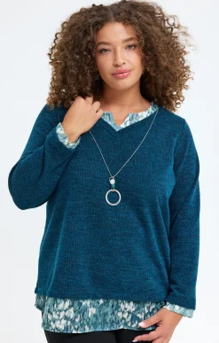 Toscane Boutique Pull 2-en-1 avec collier| Pulls & Cardigans