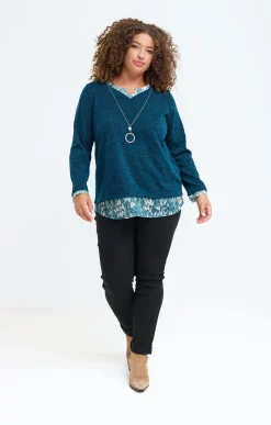 Toscane Boutique Pull 2-en-1 avec collier| Pulls & Cardigans