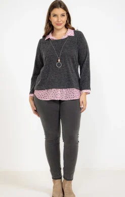 Toscane Boutique Pull 2-en-1 avec collier| Pulls & Cardigans