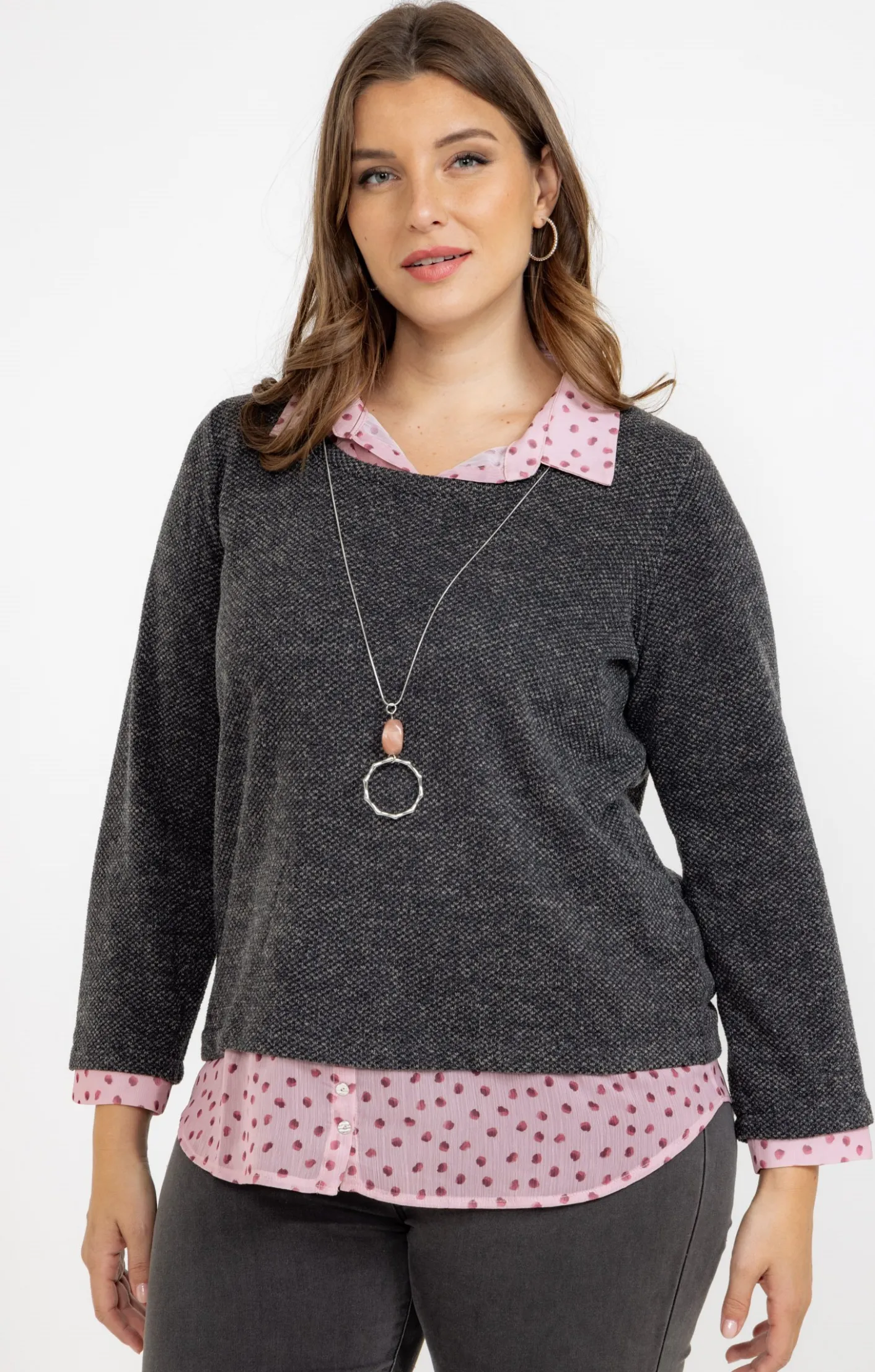 Toscane Boutique Pull 2-en-1 avec collier| Pulls & Cardigans