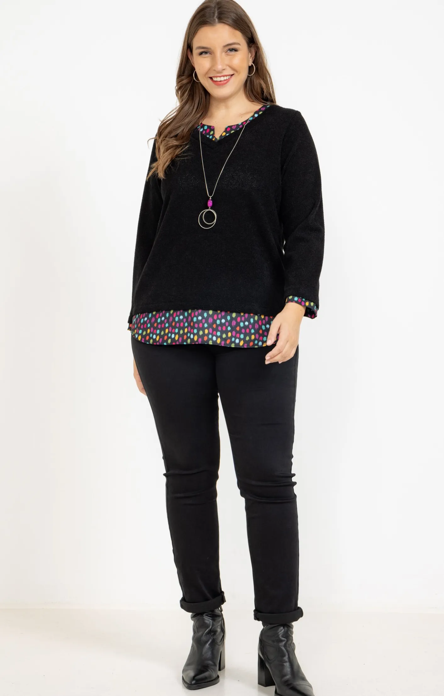 Toscane Boutique Pull 2-en-1 avec collier| Pulls & Cardigans
