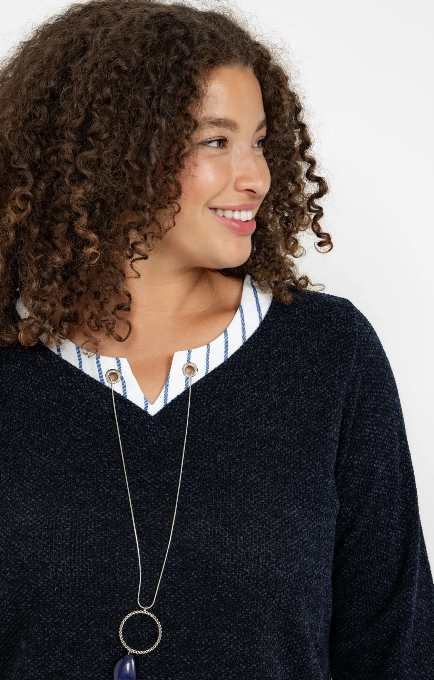 Toscane Boutique Pull 2-en-1 avec empiècement à rayures| Pulls & Cardigans