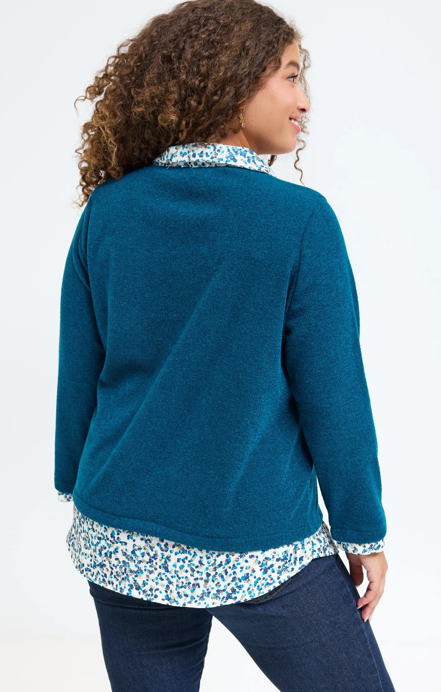 Toscane Boutique Pull 2-en-1 empiècement fantaisie| Pulls & Cardigans