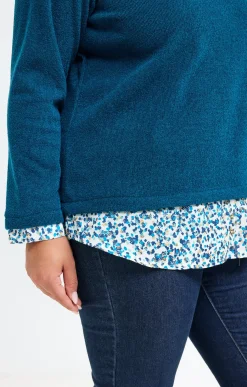 Toscane Boutique Pull 2-en-1 empiècement fantaisie| Pulls & Cardigans