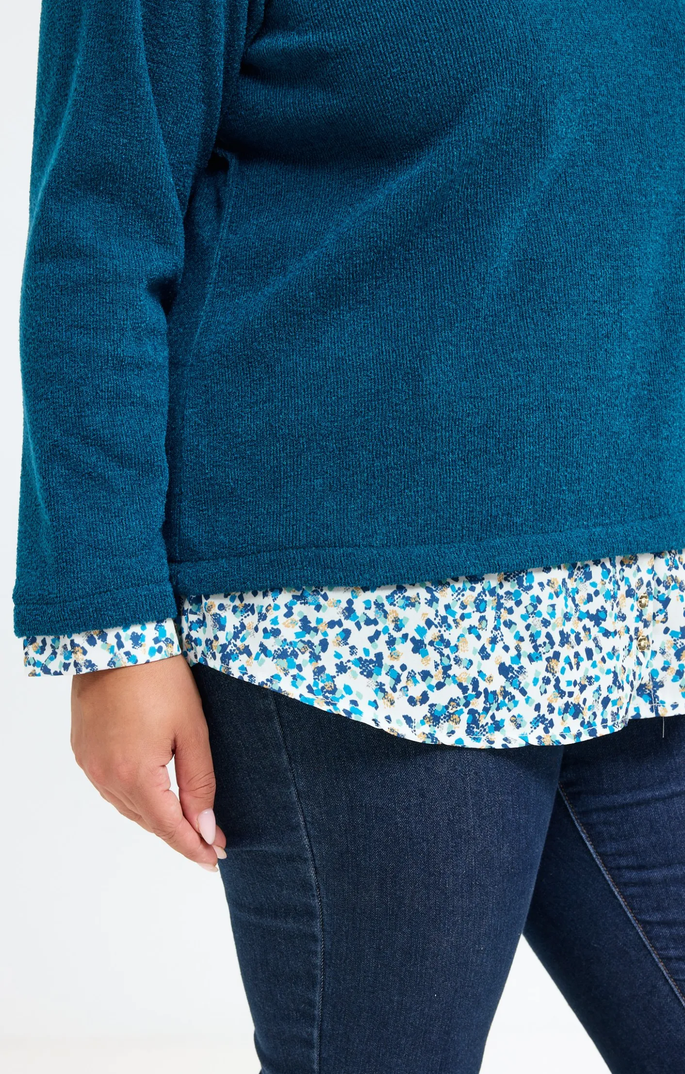 Toscane Boutique Pull 2-en-1 empiècement fantaisie| Pulls & Cardigans