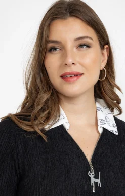 Toscane Boutique Pull 2-en-1 imprimé chat| Pulls & Cardigans