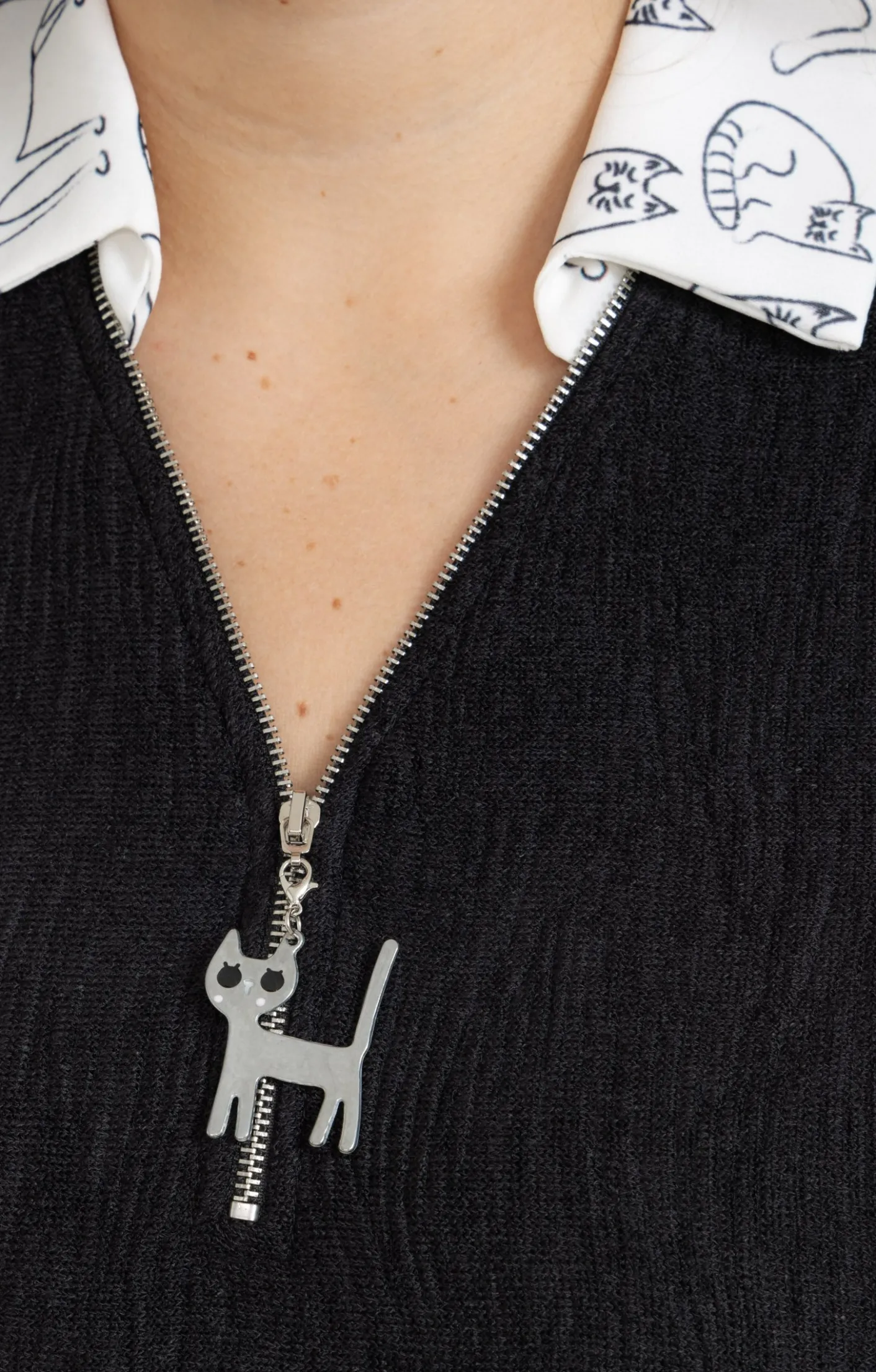 Toscane Boutique Pull 2-en-1 imprimé chat| Pulls & Cardigans