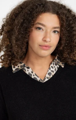 Toscane Boutique Pull 2-en-1 imprimé léopard| Pulls & Cardigans