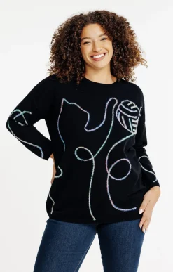 Toscane Boutique Pull graphisme chat| Pulls & Cardigans