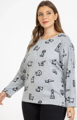 Toscane Boutique Pull imprimé chiens| Pulls & Cardigans