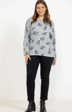 Toscane Boutique Pull imprimé chiens| Pulls & Cardigans