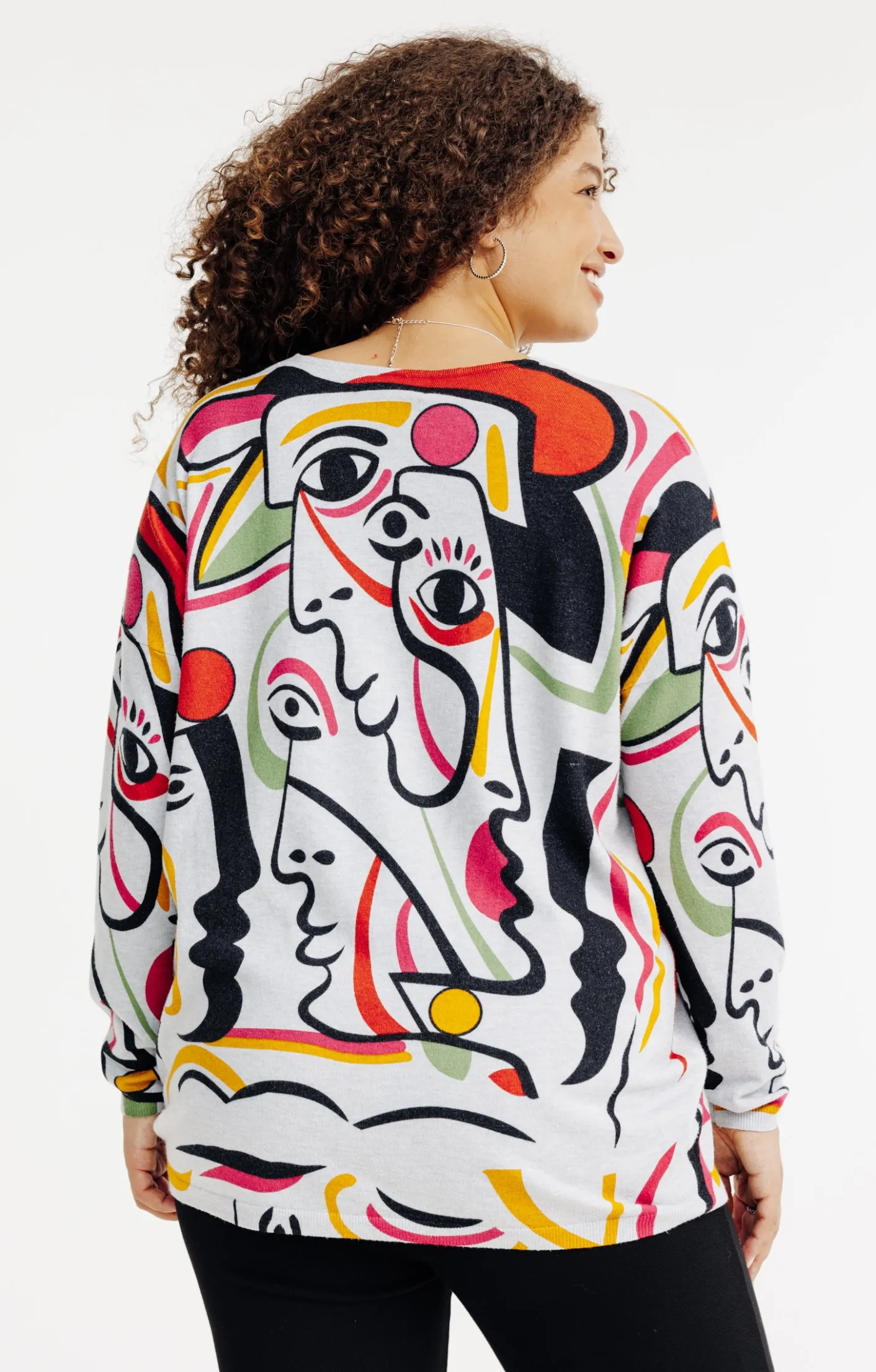 Toscane Boutique Pull imprimé fantaisie avec strass| Pulls & Cardigans
