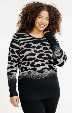Toscane Boutique Pull léopard à paillettes| Pulls & Cardigans