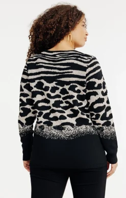 Toscane Boutique Pull léopard à paillettes| Pulls & Cardigans