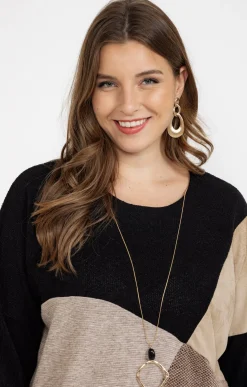 Toscane Boutique Pull patch avec collier| Pulls & Cardigans