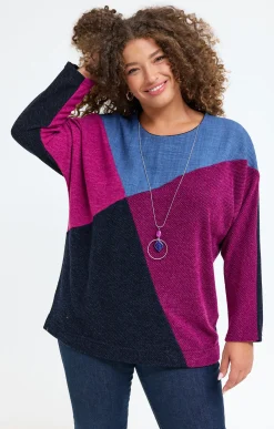 Toscane Boutique Pull patch avec collier| Pulls & Cardigans