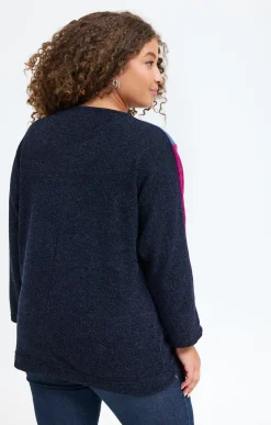 Toscane Boutique Pull patch avec collier| Pulls & Cardigans