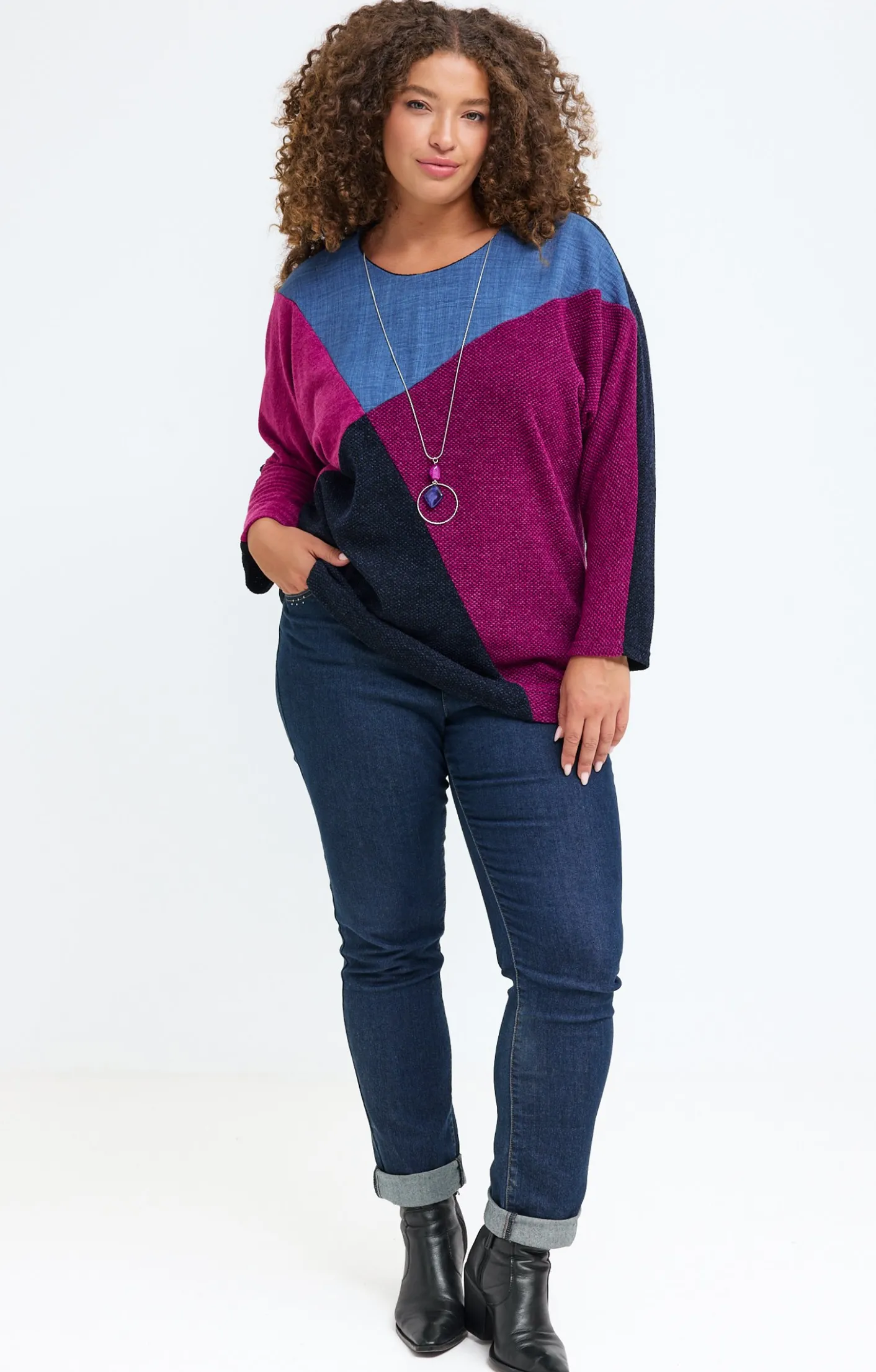 Toscane Boutique Pull patch avec collier| Pulls & Cardigans