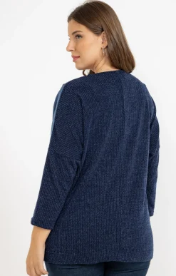 Toscane Boutique Pull patch en jean| Pulls & Cardigans