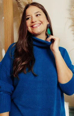 Toscane Boutique Pull uni col montant| Pulls & Cardigans