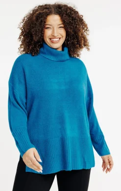 Toscane Boutique Pull uni col montant| Pulls & Cardigans