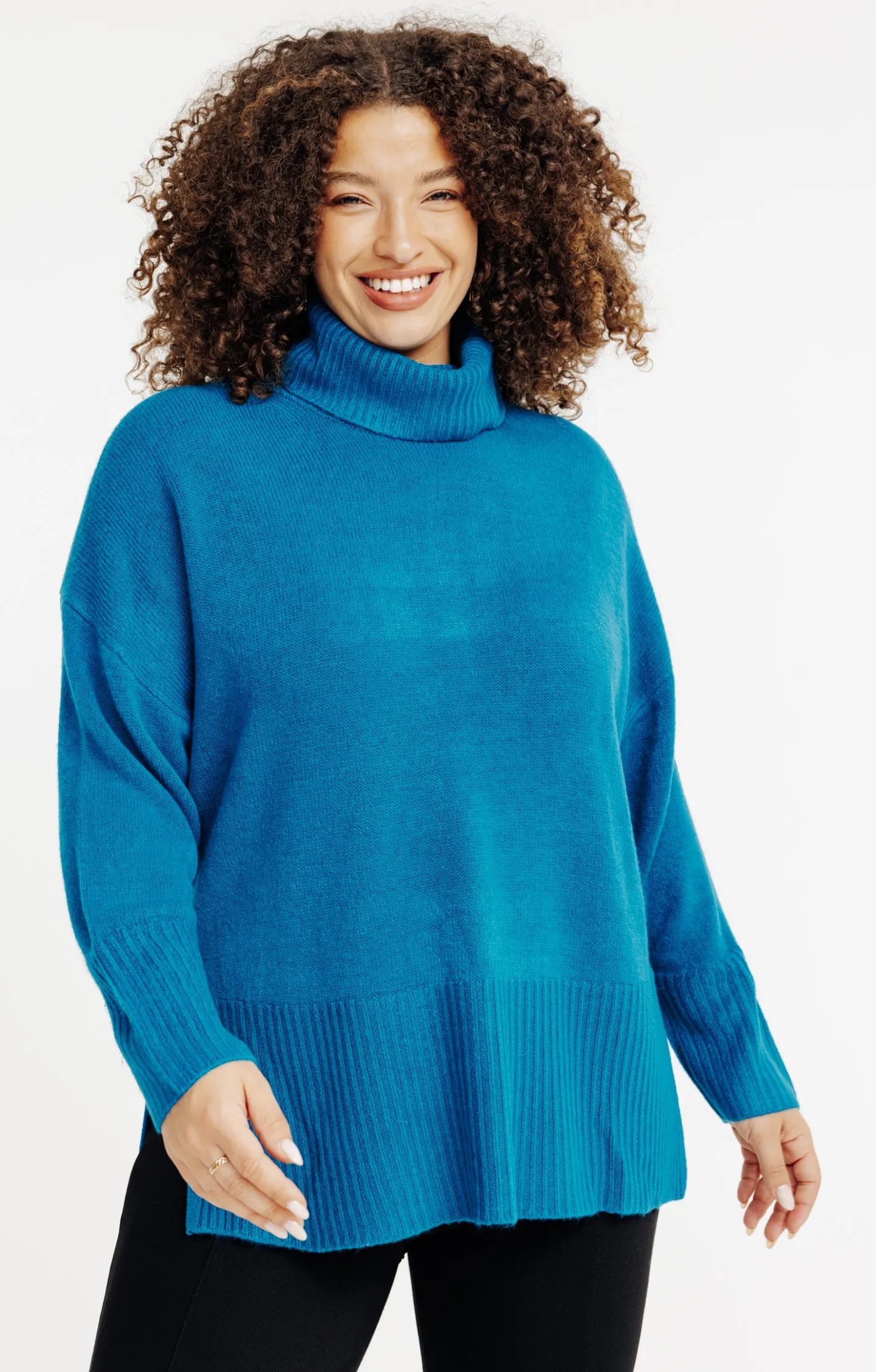 Toscane Boutique Pull uni col montant| Pulls & Cardigans