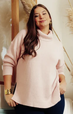Toscane Boutique Pull uni col montant| Pulls & Cardigans